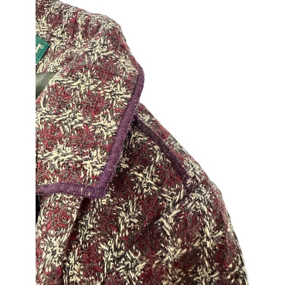 Vtg 80s 90s Harve Benard Women's Check Wool Boucle Textured Blazer Jacket 10 - Picture 5 of 10